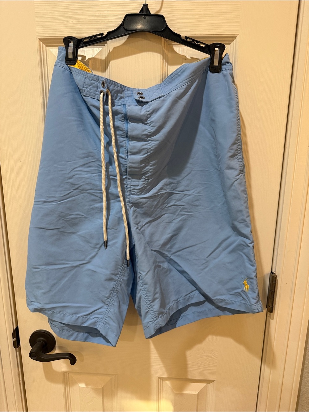 Polo by Ralph Lauren Light Blue Men's Swim Board Shorts with Yellow Pony